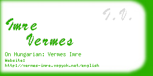 imre vermes business card